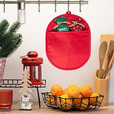 Red Pot Holders Pocket Heat Resistant Oven Mitts Hot Pad