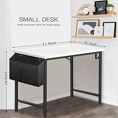 31.5 inch Computer Desk with Non-Woven Storage Bag, Office Work Desk for  Small Spaces, Writing Study, Industry Modern Table for Bedroom, Home,  Office : : Home