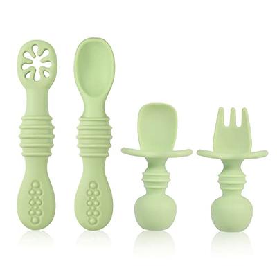 Baby Spoons Self Feeding 6+ Months - 7 Pack Silicone First Stage Infant  Training Spoons, Baby Led Weaning Untensils for Toddlers, BPA-Free Rainbow