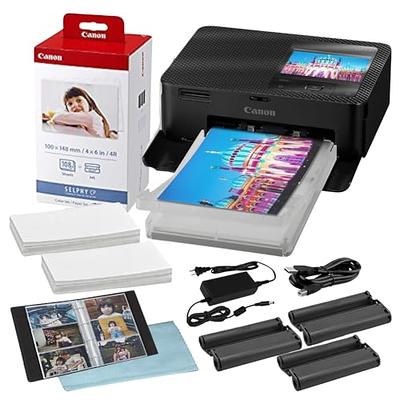 Canon SELPHY CP1300 Compact Photo Printer (Black) with KP-108 Ink/Paper Set, Printers