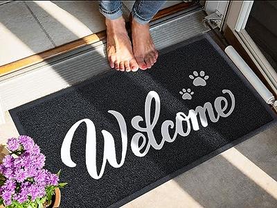 T.HENV Door Mat Welcome, Outdoor/Indoor Heavy Duty Non Slip