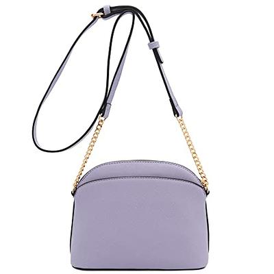 FashionPuzzle Saffiano Small Dome Crossbody bag with Chain Strap (Lavender)  - Yahoo Shopping