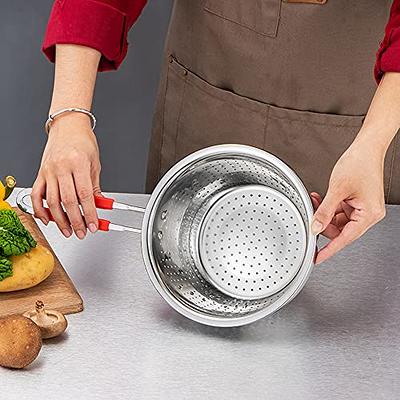 Red KitchenAid 7-Inch Plastic Handle w/ Stainless Mesh Strainer Sieve  Colander