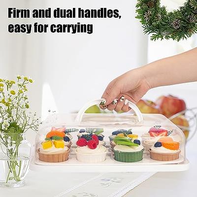 Cake and Cupcake Muffin Carrier Holder with Collapsible Handles