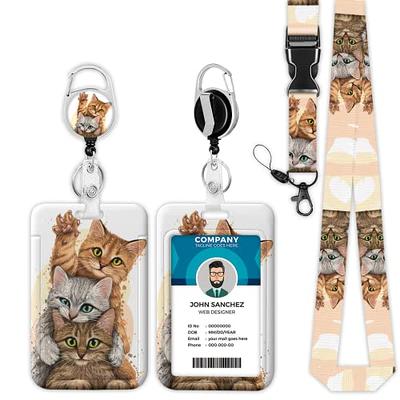 Pusheen cat Kawaii Retractable Badge Holder Lanyard ID Reel Nurse