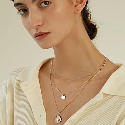 PAVOI Rhodium Plated Layered Pearl Pendant Necklace, Layering Necklaces  for Women