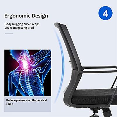Fenbao Ergonomic Gray Mesh Chair Executive Home Office Chairs with Lumbar Support Armrest Rolling Swivel Adjustable Mid Back