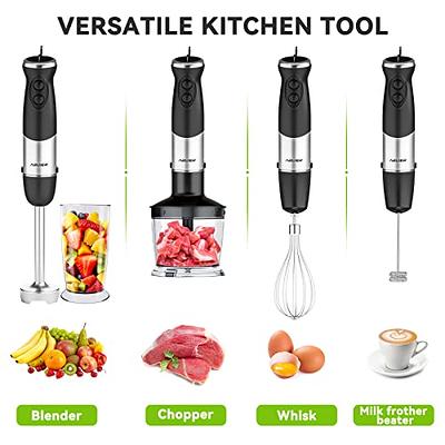 OVENTE Immersion Electric Hand Blender 300 Watt Power 2 Mix Speed with  Stainless Steel Blades, Handheld Stick Mixer Set with Egg Whisk Attachment