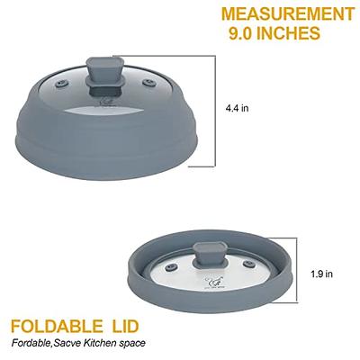  Tall Microwave Tempered Borosilicate Glass Plate Cover with Red  Easy-Grip Silicone Handle - Steam Food Without Venting - Microwave/Oven/Stove  Safe - 10 x 4: Home & Kitchen