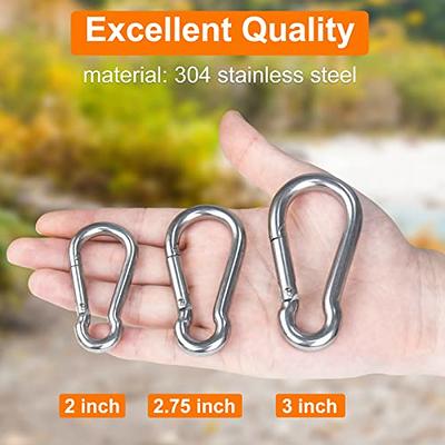 Carabiner-Heavy-Duty, 6 Pack 2.5” Small Carabiner-Clips with Strong Spring-Stainless  Steel Snap Hooks for Climbing Hiking Gym Keycháin and Dog Leash and Harness  - Yahoo Shopping