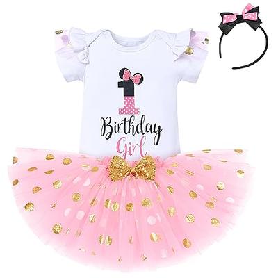 IBTOM CASTLE Girls Polka Dots Princess Party Cosplay Pageant Fancy Costume  Tutu Birthday Dress up+Ears Headband