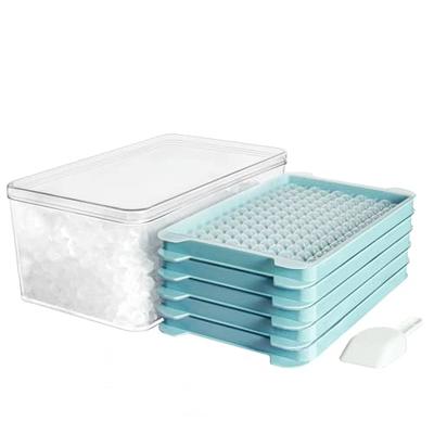 Mickiewicz 3 Pack Ice Cube Tray with Lid and Bin, Plastic Ice Cube