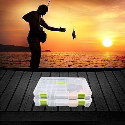 Small Waterproof Hard Fishing Tackle Box Portable Case Hooks Lure Baits  Storage Box Containers For Storing Swivels Jigs Hooks Sinker 10  Compartments (