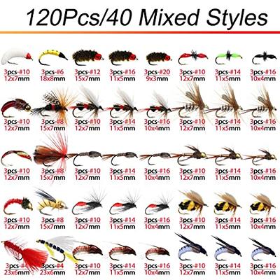 Qievcrme Fly Fishing Flies Kit 40/137pcs Dry/Wet Flies Assortment Nyphms  Popper Streamer for Trout Bass Steelhead Fish+ Fly Box (120Pcs-40 Mixed  Styles) - Yahoo Shopping