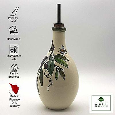 Italian Ceramic Olive Oil Dispenser Bottle
