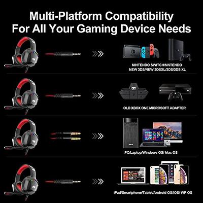 Ozeino Gaming Headset for PS5 PS4 Xbox One Switch PC, Over Ear