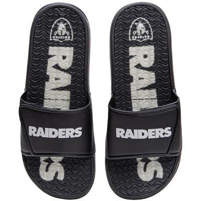 Men's Las Vegas Raiders FOCO Black Team Stripe Memory Foam Slide