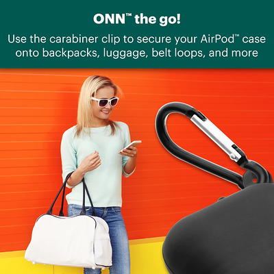 Onn. Charging Case Protective Skin for Wireless Earphones, Black