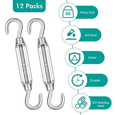 12 Pack 4 mm Hook and Hook Turnbuckle for Cable Wire Rope Tension