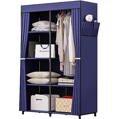 ANTBOX Portable Wardrobe Closet Storage Organizer for Clothes,Folding  All-in-one Plastic Wardrobe with Magnetic Door and Easy Assembly 8 Doors-6  Cubes-2 Hanging Rod. - Yahoo Shopping