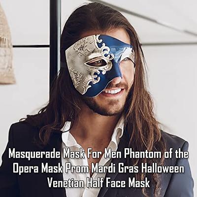 Half Face Masquerade Mask For Men Phantom Of The Opera Mask for Masquerade  Party, Venetian Party, Mardi Gras, Halloween & Cosplay - Yahoo Shopping