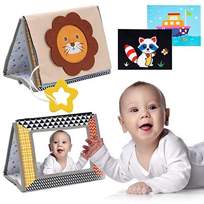 AUKZON Tummy Time Mirror Toys, Baby Toys 0 3 6 9 Months with