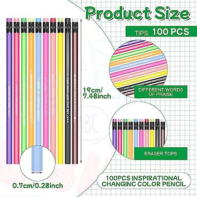 100 Pieces Inspirational Pencils Color Changing Mood Pencil Motivational  Fun Pencils Personalized Color Changing Pencils for Kids Wooden Heat