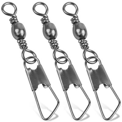  50pcs Fishing Barrel Swivels with Safety Snaps Swivel