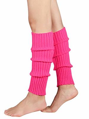 Leg Warmers for Women 80s Fashion costumes Ribbed Knit Knee High Socks for  Party Accessories Rose Pink - Yahoo Shopping