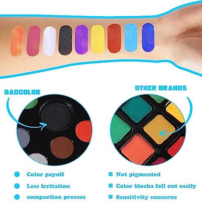  BADCOLOR 18 Colors Face Painting Kit for Kids - Water Based Pro  Washable Kids Face Paint with Brushes, Glitters, Hair Chalks,Tatto  Stickers,Sponges,Gems,Stencils for Halloween Party Cosplay : Arts, Crafts &  Sewing