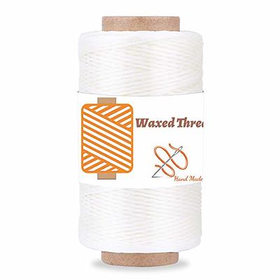 Round Waxed Thread for Leather Sewing - Leather Thread Wax String Polyester  Cord for Leather Craft Stitching Bookbinding by Mandala Crafts