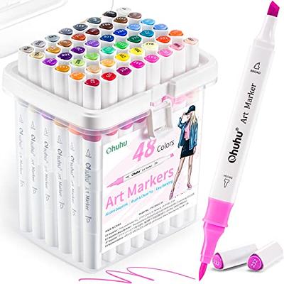 Alcohol-based 48 Colors Double Tipped Art Marker Set for Artist Adults  Coloring Sketch Illustrations - Brush Chisel Dual Tips - Honolulu of Ohuhu  Markers - Ohuhu Refillable Alcohol Markers Brush Tip