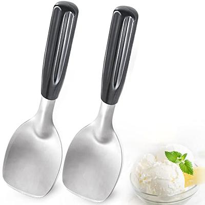 2 Pieces Ice Cream Scoop Stainless Steel Ice Cream Shovel with Wooden  Handle Dessert Spade Butter Cutter Flat Ice Cream Metal Spade for Dining  Kitchen