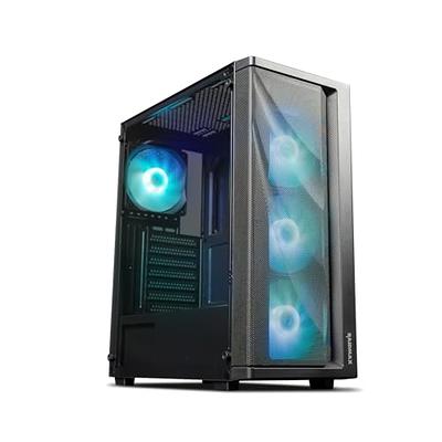 TK-1 Black Separated Cabinet Case, Front and Side Tempered Glass Fully  See-Through Design, Type-c Port, Support 240 Liquid Cooling, Micro ATX /