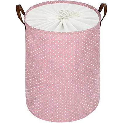 Collapsible Laundry Basket with Handles, Large Foldable Clothes Hamper Bag  Cotton Linen Washing Tote Drawstring for Bedroom Dorm Toy Clothing Storage  Organizer 