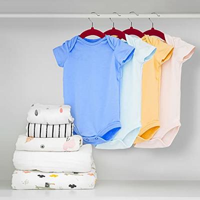 Smartor Premium Baby Hangers Velvet for Closet 50 Pack White,11.8 Durable Kids Felt Hangers Non Slip for Toddler, Baby Clothes Hangers with 6 Pcs