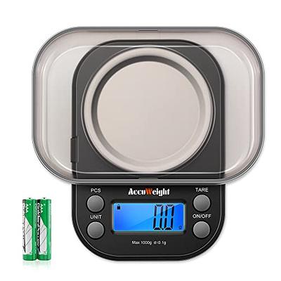 Gram Scale 220g/ 0.01g Digital Pocket Scale 100g Calibration Weight Mini Jewelry Scale Kitchen Scale 6 Units Conversion Tare & LCD Display Auto