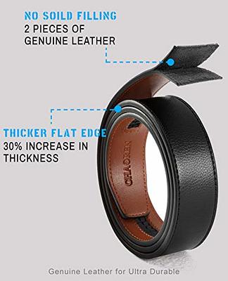 Reversible Belt for Men, CHAOREN Leather Jeans Belt 1 3/8 Black & Brown,  Adjustable Trim to Fit