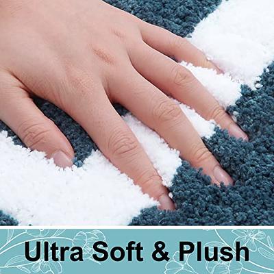 Kitinjoy Luxury Bathroom Rug Mat, Super Soft Water Absorbent Microfiber Bath Rug, Non Slip Plush Shaggy Bath Carpet, Machine Was