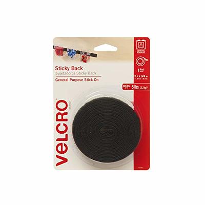 Velcro Brand 5 ft x 3/4 in | White Tape Roll with Adhesive | Cut Strips to Length | Sticky Back Hook and Loop Fasteners | Perfect for Home, Office or