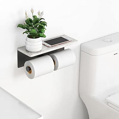 Marble Double Toilet Paper Holder with Shelf, Paper Towel Holder Wall  Mount, Matte Black Toilet Paper Holder, Tissue Holder for Bathroom - Yahoo  Shopping