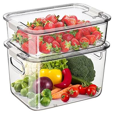 Yatmung 1 Pack Extra-Large Fridge Drawers with Ventilation System -  Stackable clear plastic organizer drawers - Fruit, deli, freezer, kitchen