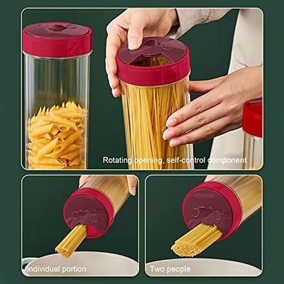 Glass Spaghetti Pasta Storage Containers with Bamboo Lids - 61oz