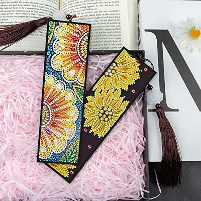 3 Pack DIY 5D Diamond Painting Bookmarks Kits, Leather Bookmark