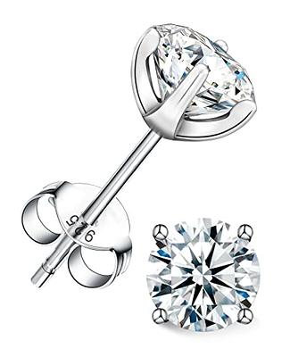 Moissanite Stud Earrings 2 Carat 925 Sterling Silver White Gold Plated  Hypoallergenic