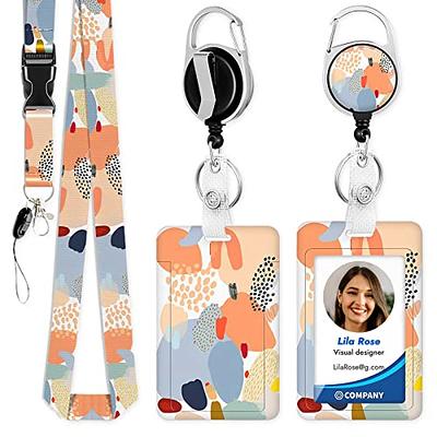 Retractable ID Badge Holder with Lanyard, Work ID Card Holders for