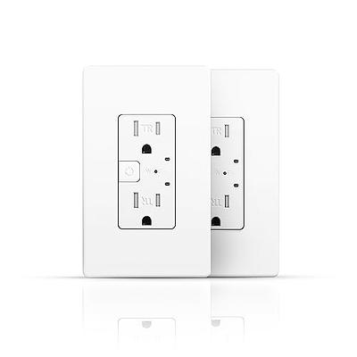 Standard Electrical Outlet, Smart in Wall Outlet Work with Alexa Google  Home ETL FCC Certified 2.4G WiFi with Screws 1 Pack
