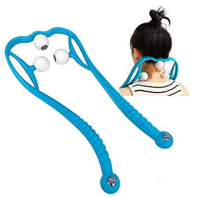  Mimlevey Neck and Back Massager for Pain Relief Deep Tissue, Back  Massager Handheld for Trigger Back and Neck Point, Trigger Point Massage  Tool for Back and Neck, Ergonomics Massage Stick Blue 