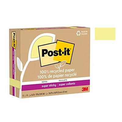 Post-it® Super Sticky Notes, 4 x 6 Canary Yellow, Lined, 100