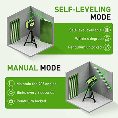 Huepar 902CG Self-Leveling 360-Degree Cross Line Laser Level with Pulse  Mode, Switchable Horizontal and Vertical Green Beam Laser Tool, Magnetic